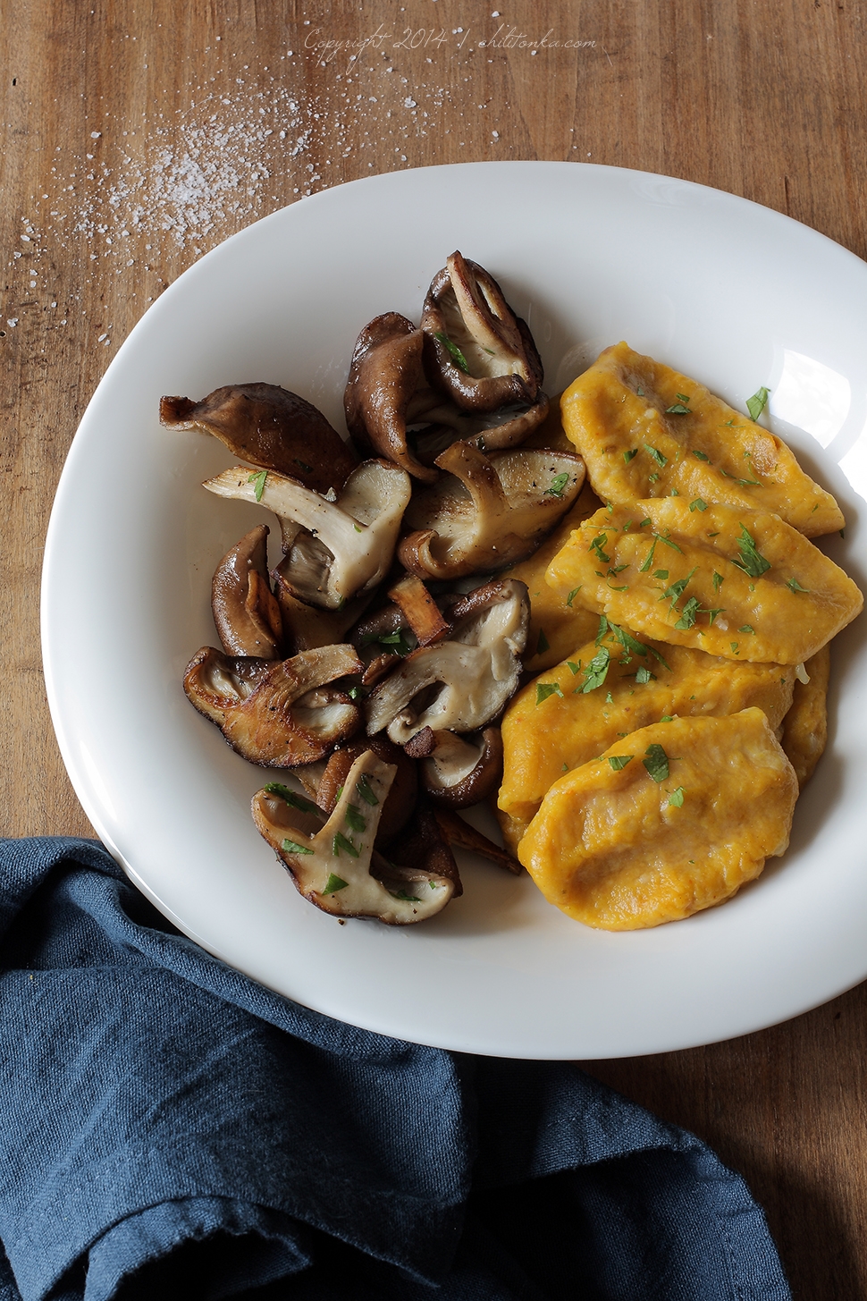 Kluseczki dyniowe z grzybami shii take | chilitonka