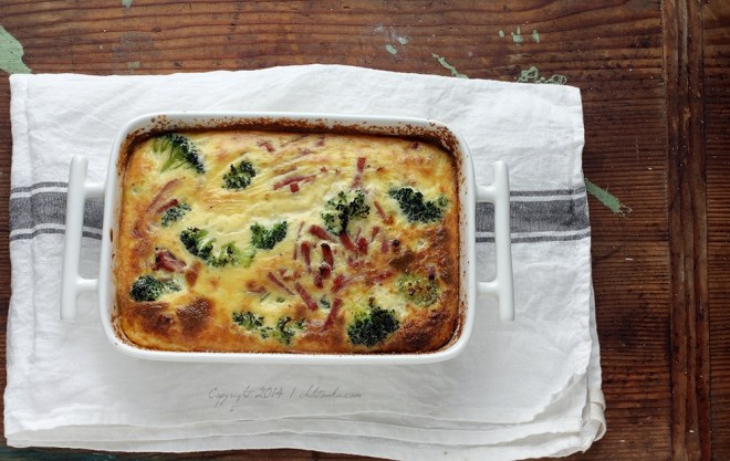 Clafoutis z szynką i brokułami | chilitonka