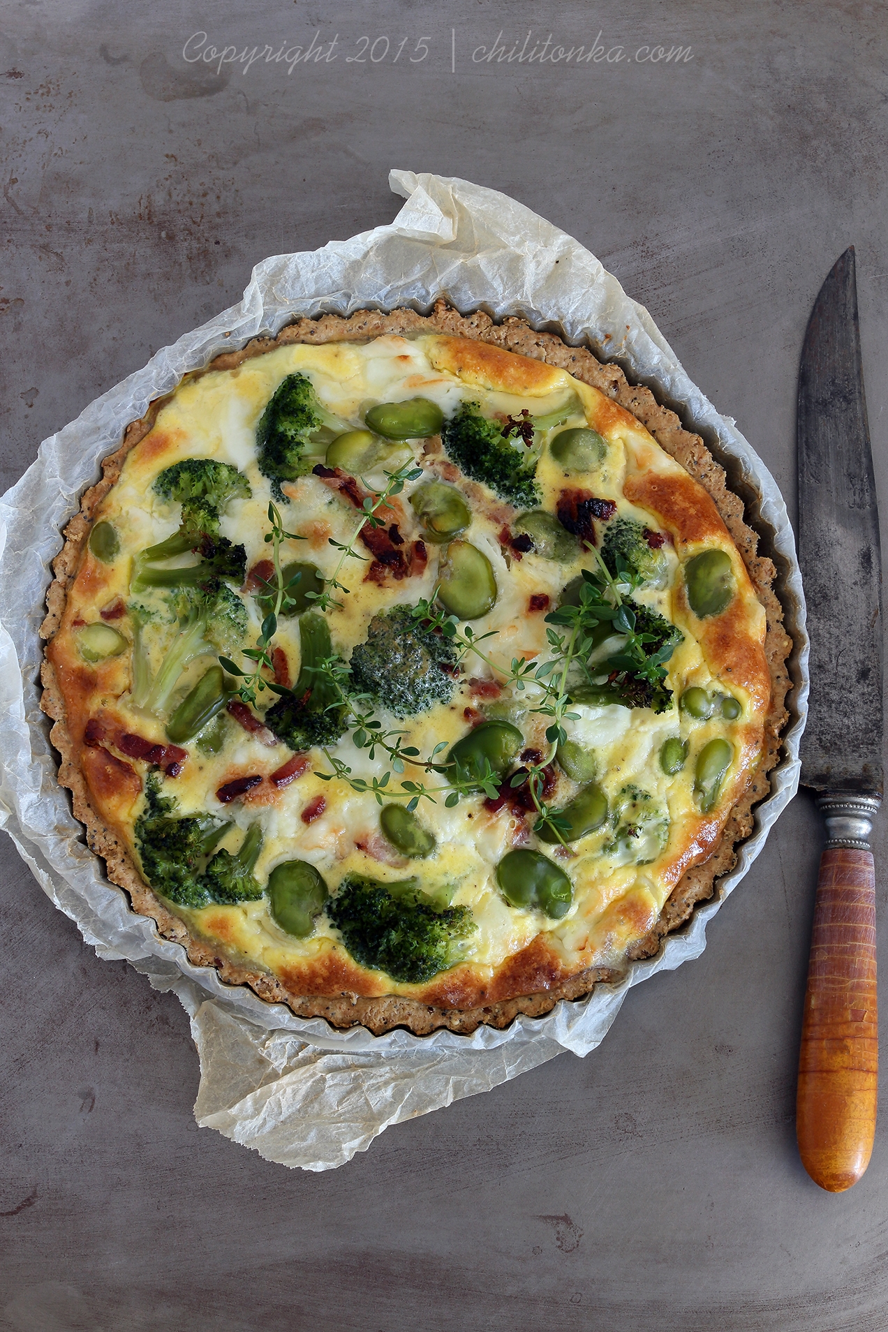 Tarta z bobem i brokułami | chilitonka