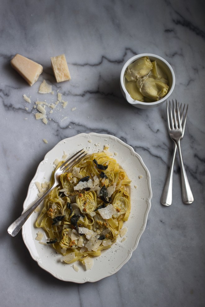 Tagliatelle z karczochem i szałwią | chilitonka